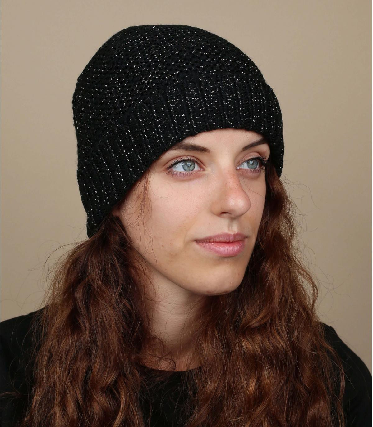 Zwarte gevoerde beanie Candice beanie black